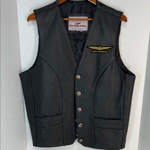 Black Leather Women's Vest